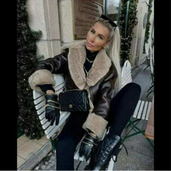 ZARA FAUX FUR DOUBLE FACED JACKET - Picture 8 of 13